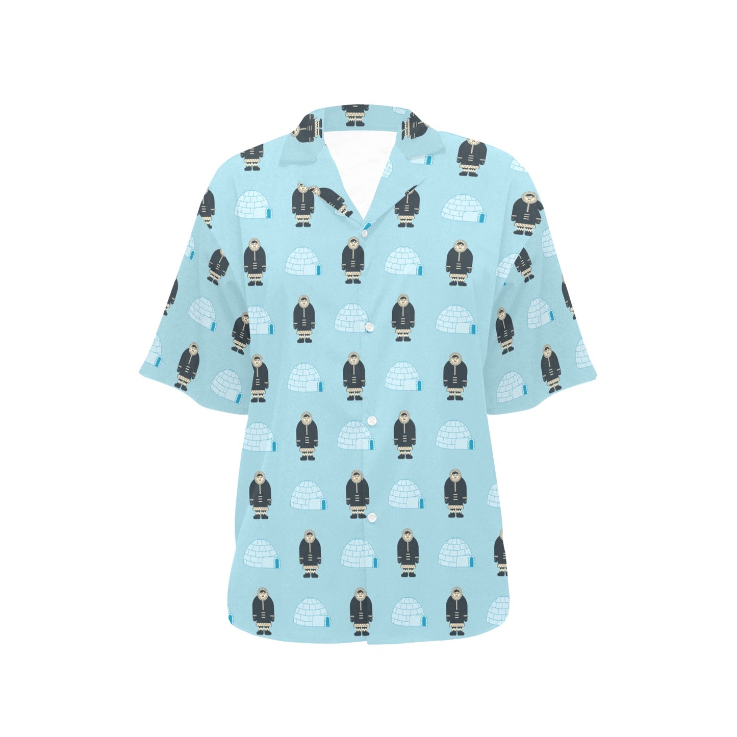Eskimo Pattern Print Design 03 Women's Hawaiian Shirt