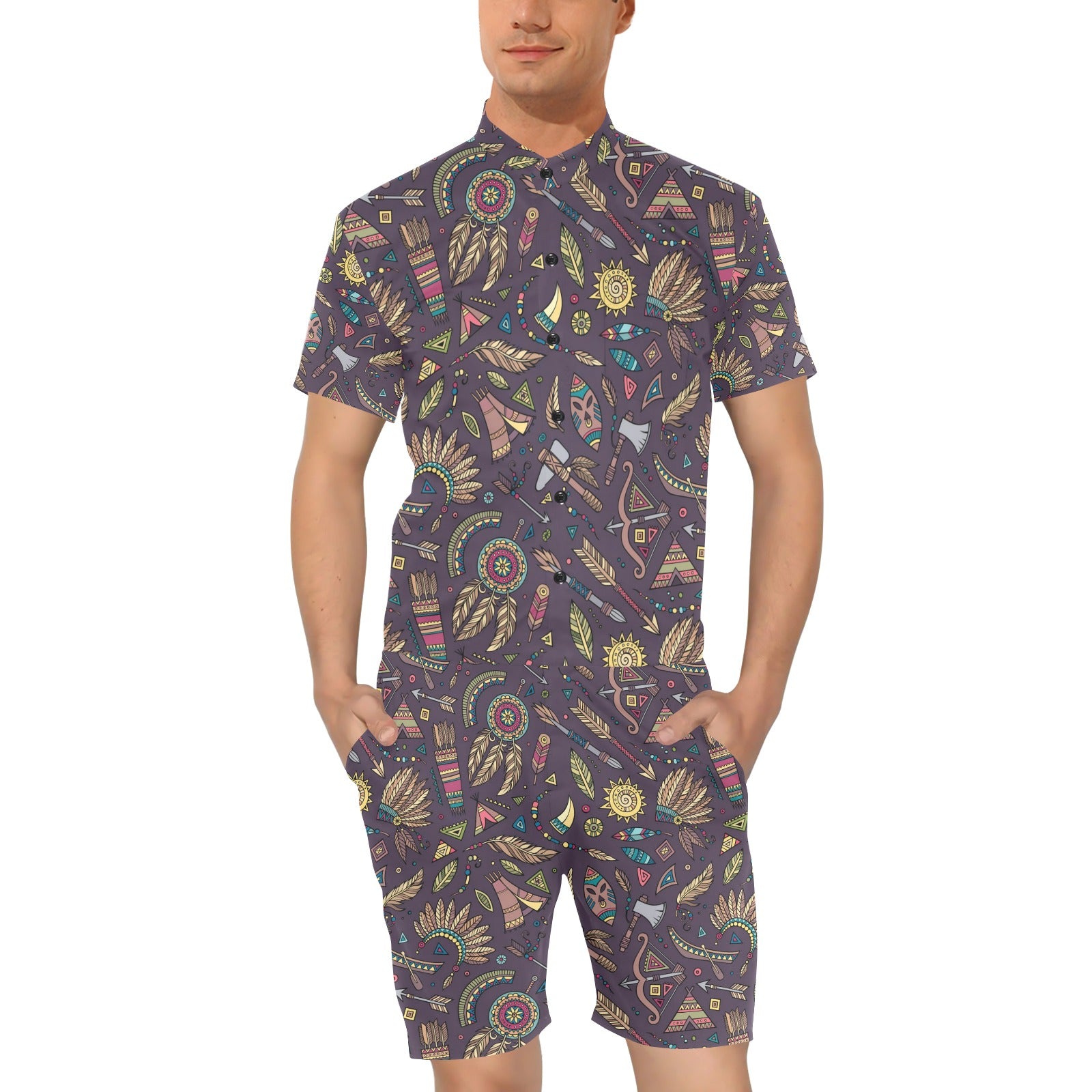Tribal native american Aztec Men's Romper – JorJune