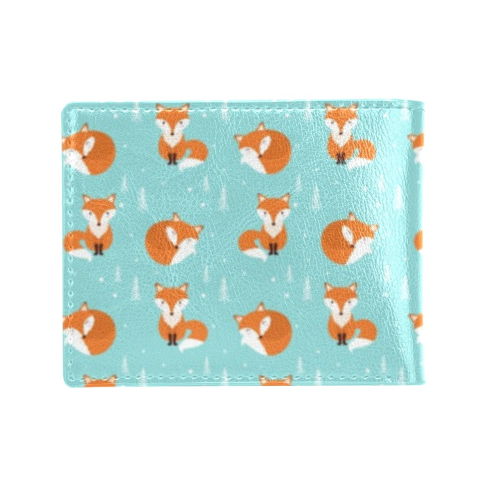 Fox Design Snow Print Pattern Men's ID Card Wallet