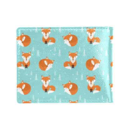 Fox Design Snow Print Pattern Men's ID Card Wallet