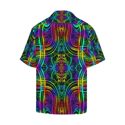 Neon Trible Rainbow Pattern Print Design A01 Men's Hawaiian Shirt
