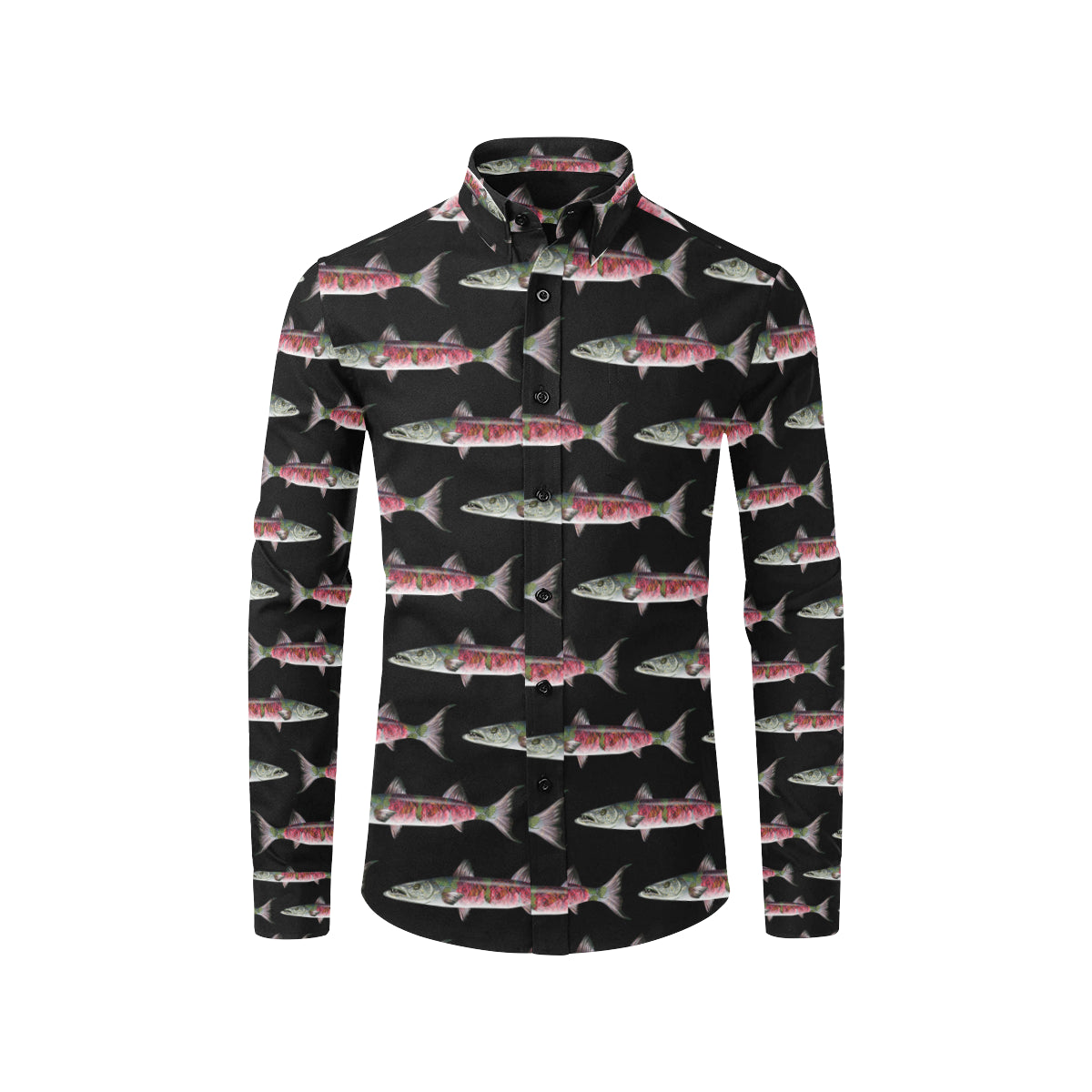 Barracuda Pattern Print Design 02 Men's Long Sleeve Shirt