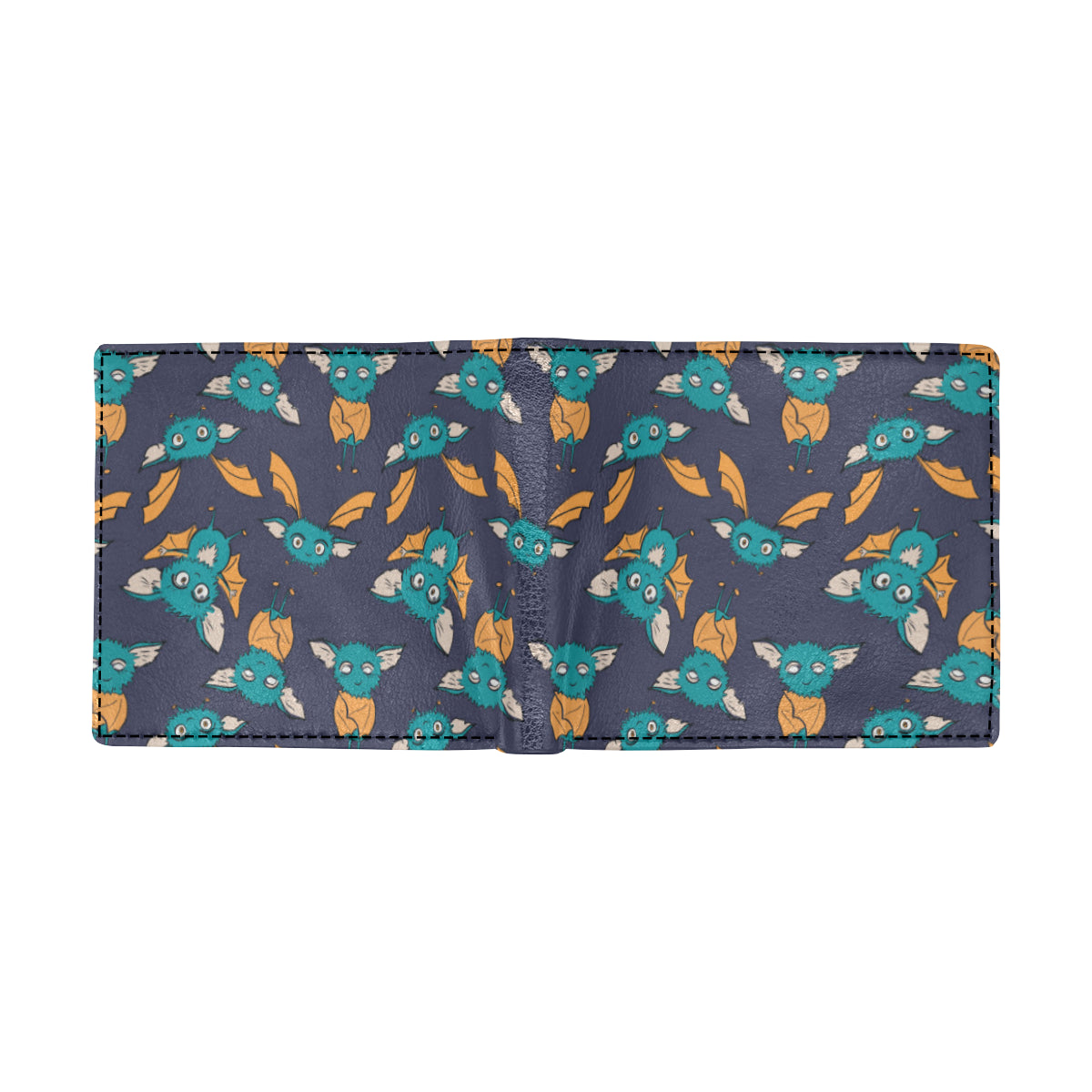 Bat Pattern Print Design 07 Men's ID Card Wallet