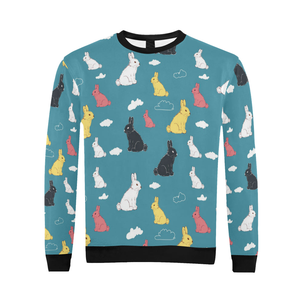 Rabbit Pattern Print Design RB014 Men Long Sleeve Sweatshirt