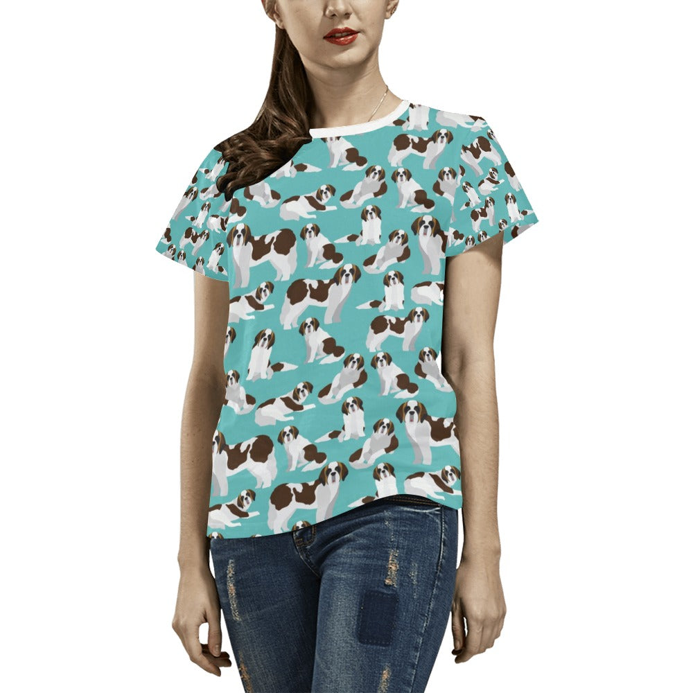 St Bernards Print Design LKS302 Women's  T-shirt