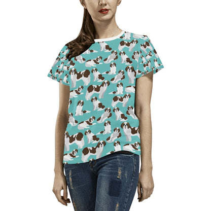 St Bernards Print Design LKS302 Women's  T-shirt