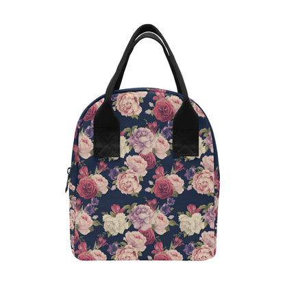 Peony Pattern Print Design PE03 Insulated Lunch Bag