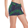 Palm Leaves Pattern Print Design PL01 Yoga Shorts