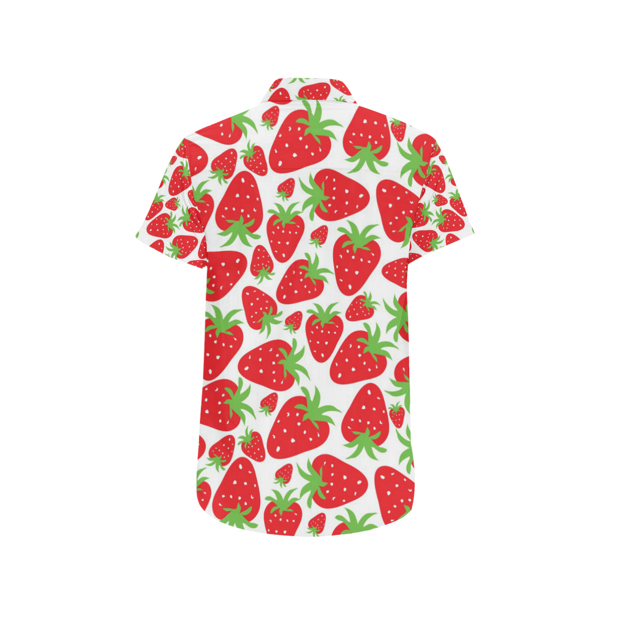 Strawberry Pattern Print Design SB01 Men's Short Sleeve Button Up Shirt