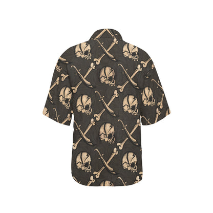 Pirate Pattern Print Design A03 Women's Hawaiian Shirt