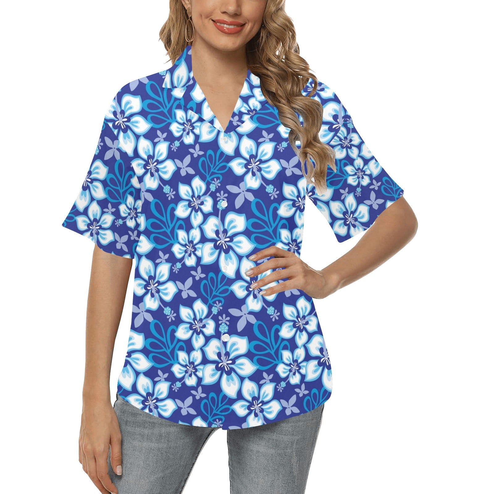 Hibiscus Pattern Print Design HB04 Women's Hawaiian Shirt