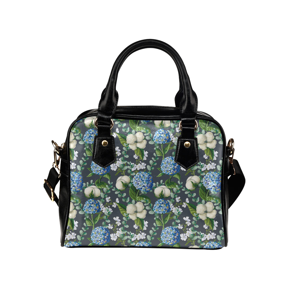 Hydrangea Pattern Print Design 02 Shoulder Handbag