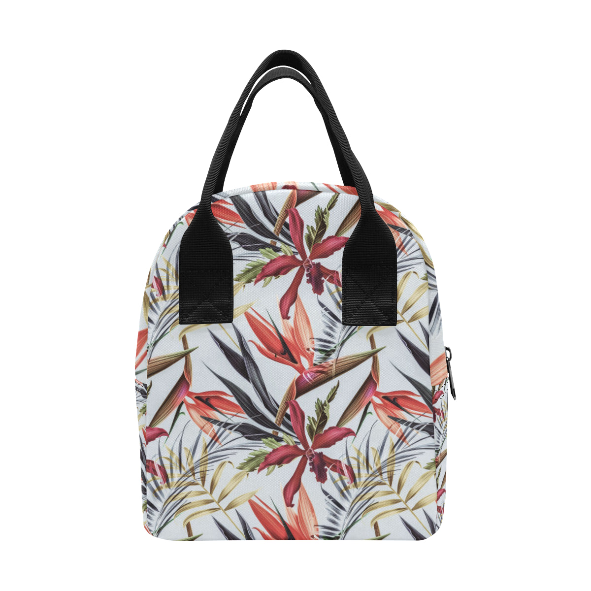 Tropical Flower Pattern Print Design TF021 Insulated Lunch Bag