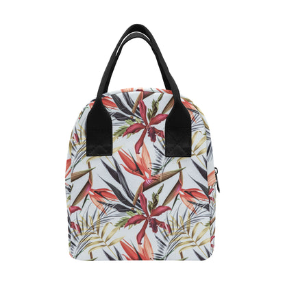 Tropical Flower Pattern Print Design TF021 Insulated Lunch Bag
