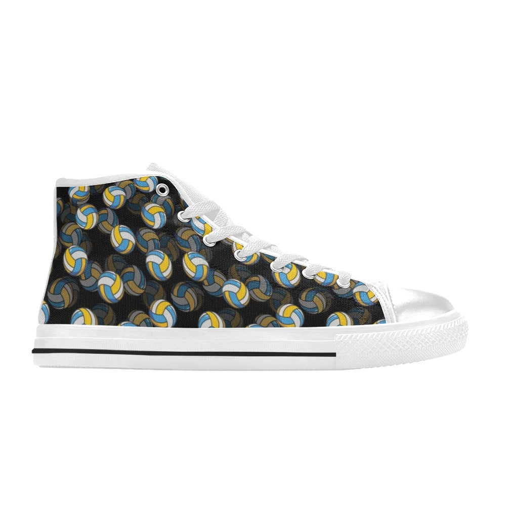 Volleyball Print Design LKS302 High Top Women's White Shoes