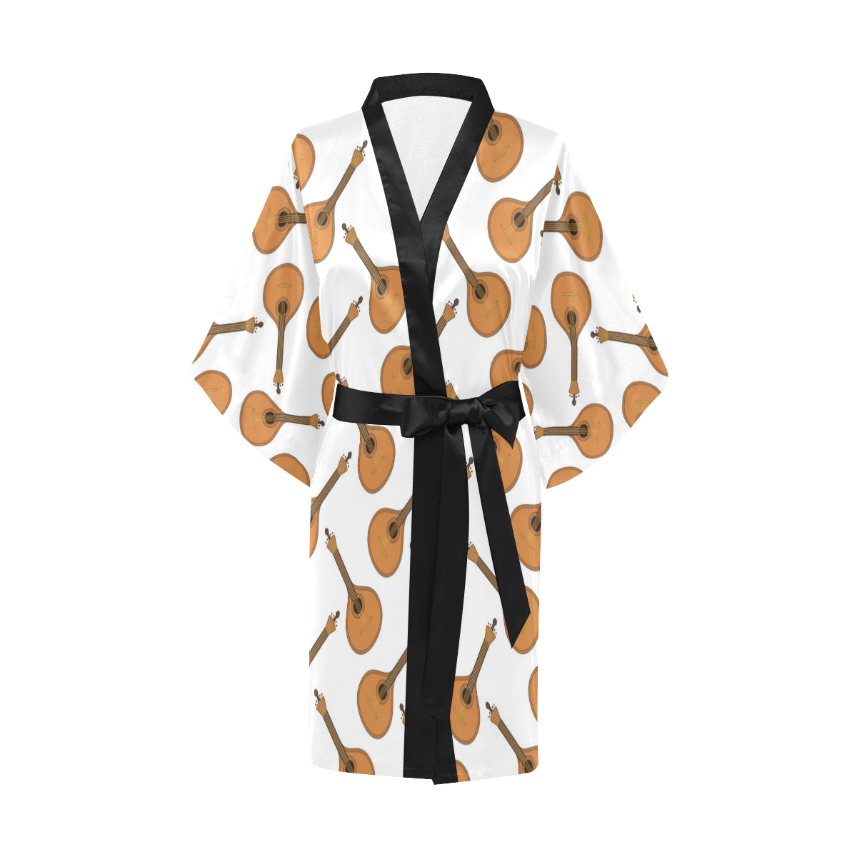 Mandolin Pattern Print Design 01 Women's Short Kimono