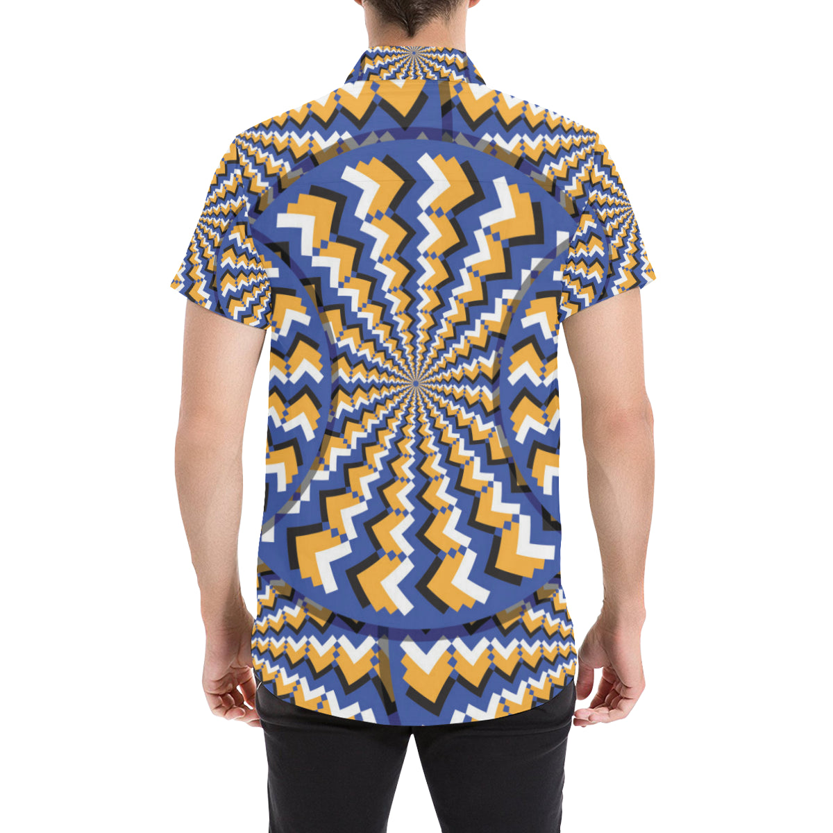 Optical illusion Pattern Print Design A01 Men's Short Sleeve Button Up Shirt