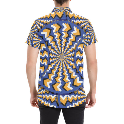 Optical illusion Pattern Print Design A01 Men's Short Sleeve Button Up Shirt