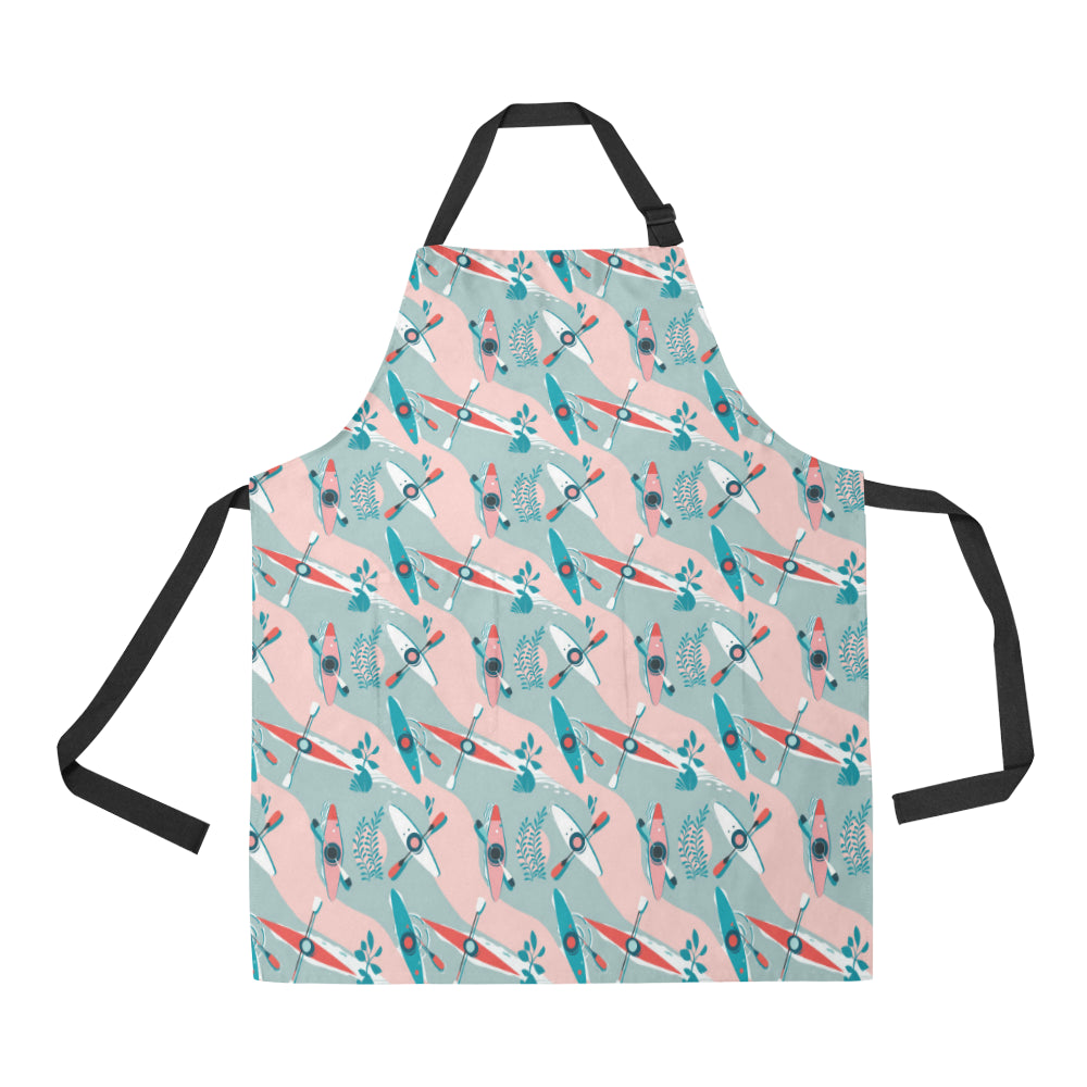 Kayak Pattern Print Design 05 Apron with Pocket