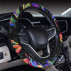 Neon Color Tropical Palm Leaves Steering Wheel Cover with Elastic Edge