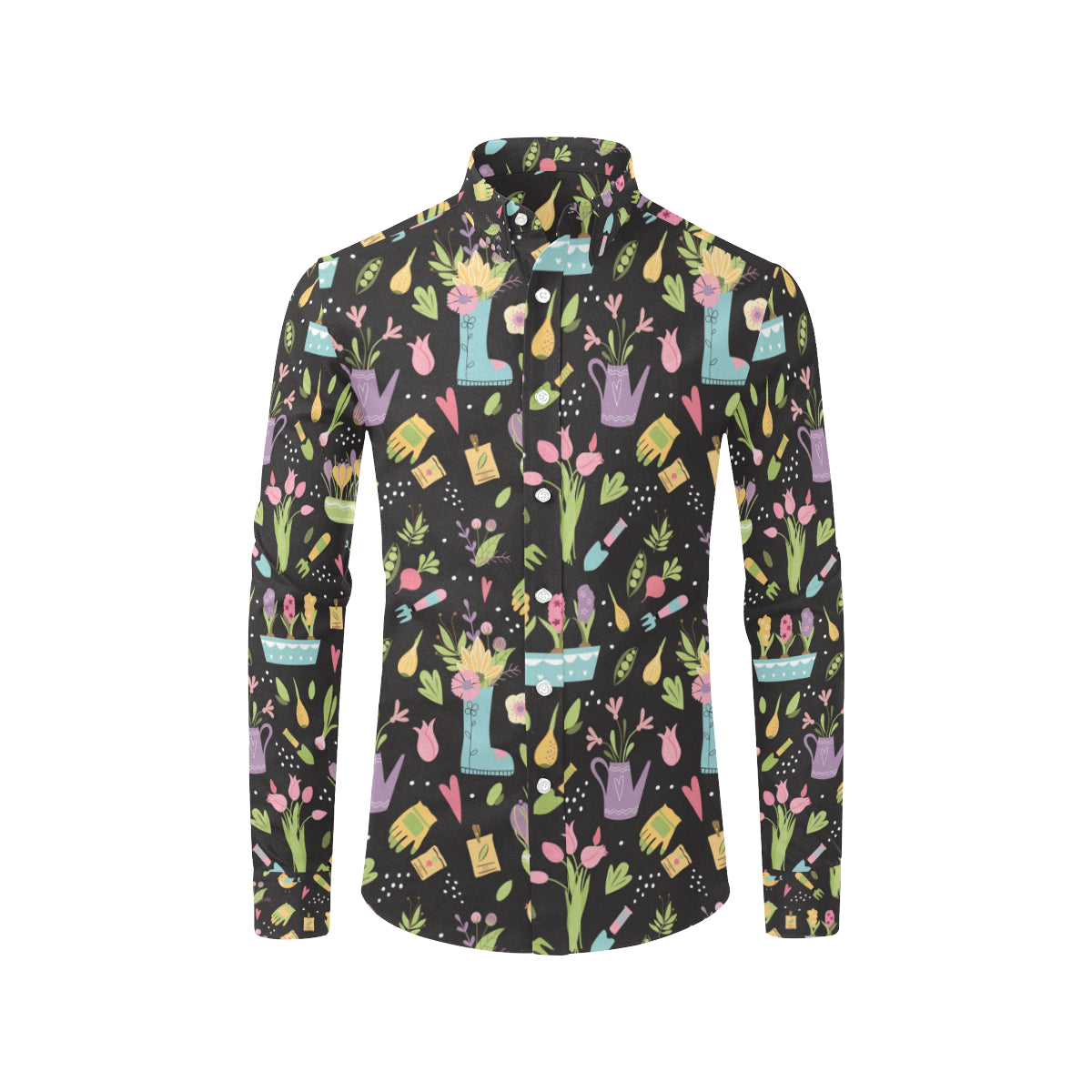 Gardening Pattern Print Design G03 Men's Long Sleeve Shirt
