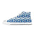 Wave Print Design LKS303 High Top Women's White Shoes