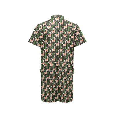 Alpaca Cactus Design Themed Print Men's Romper