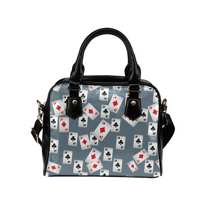 Poker Cards Pattern Print Design A05 Shoulder Handbag