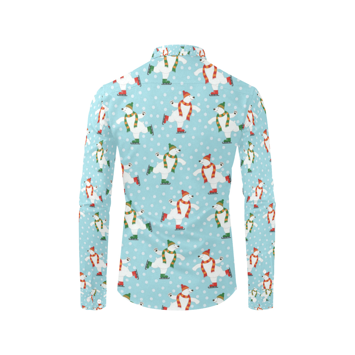Polar Bear Pattern Print Design PB07 Men's Long Sleeve Shirt