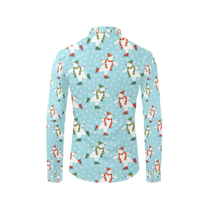 Polar Bear Pattern Print Design PB07 Men's Long Sleeve Shirt