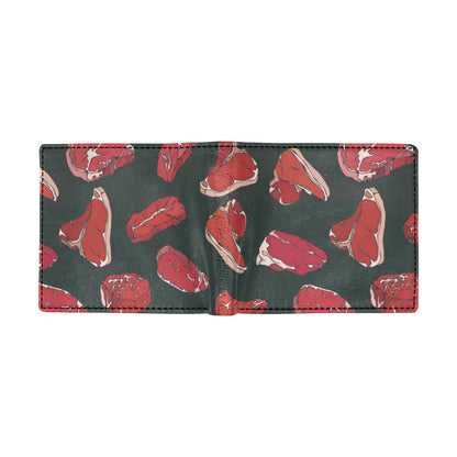 Meat Pattern Print Design 01 Men's ID Card Wallet