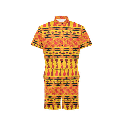 African Pattern Print Design 01 Men's Romper