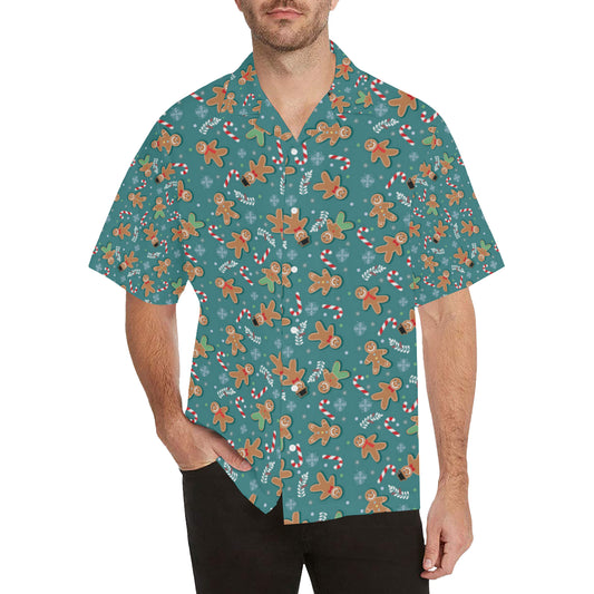 Gingerbread Pattern Print Design 05 Men's Hawaiian Shirt