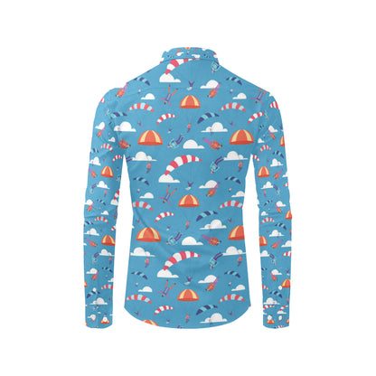 Skydiving Pattern Print Design 03 Men's Long Sleeve Shirt