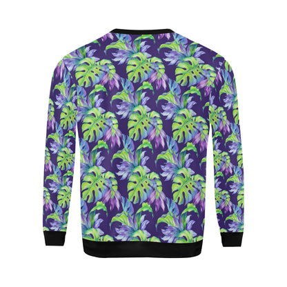 Tropical Flower Pattern Print Design TF019 Men Long Sleeve Sweatshirt