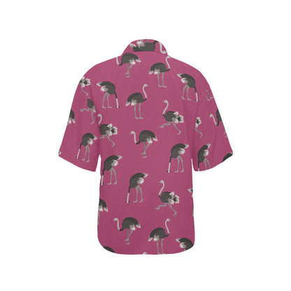 Emu Pattern Print Design 02 Women's Hawaiian Shirt