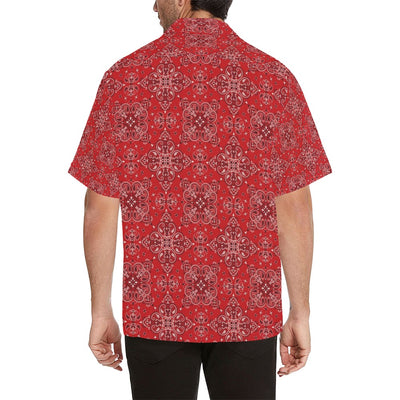 Bandana Red Pattern Print Design LKS3010 Men's Hawaiian Shirt