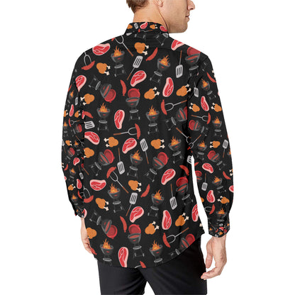 Barbecue Pattern Print Design 04 Men's Long Sleeve Shirt