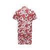 Red Hibiscus Pattern Print Design HB01 Men's Romper