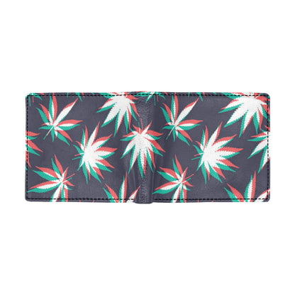 Pot Leaf Pattern Print Design A01 Men's ID Card Wallet