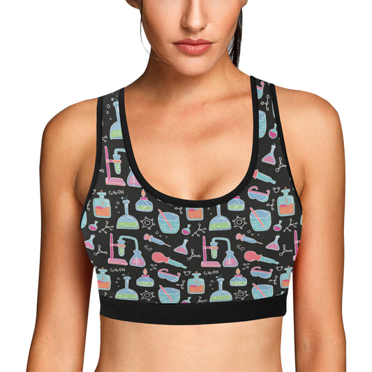 Chemical Pattern Print Design 06 Sports Bra