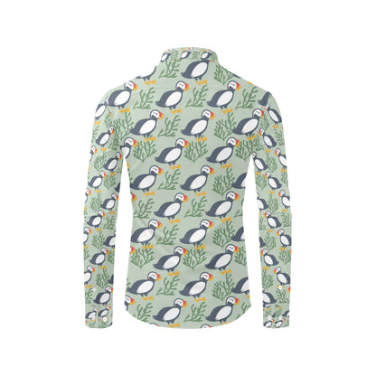 Puffin Pattern Print Design A04 Men's Long Sleeve Shirt