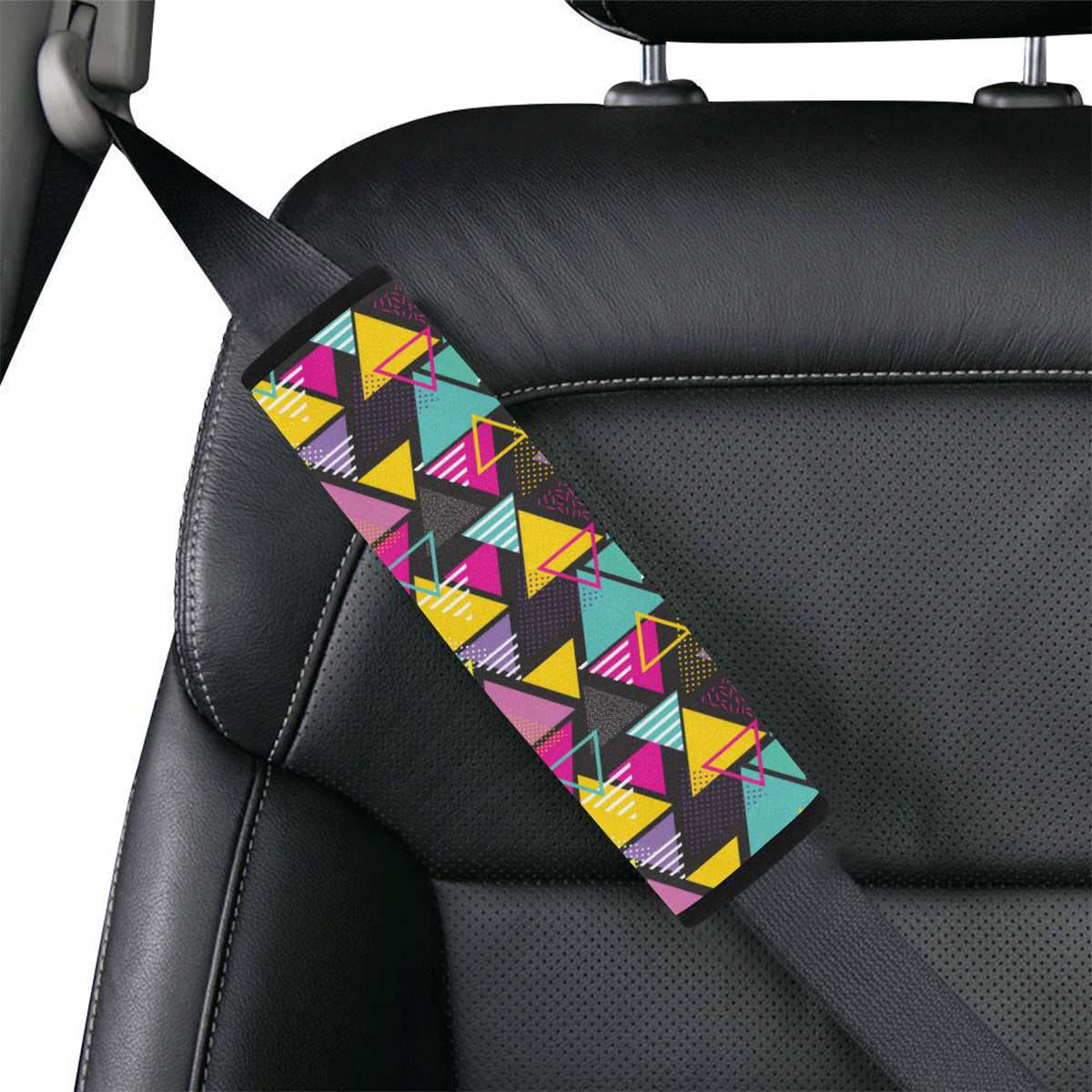 Geometric Colorful Pattern Print Design 02 Car Seat Belt Cover