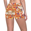 Tropical Flower Pattern Print Design TF027 Yoga Shorts