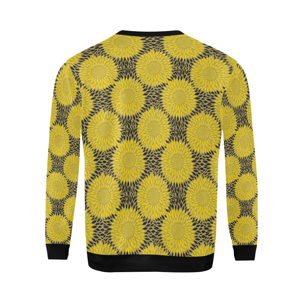 Sunflower Pattern Print Design SF06 Men Long Sleeve Sweatshirt