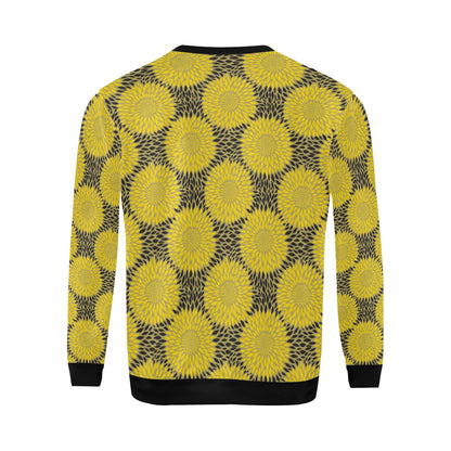Sunflower Pattern Print Design SF06 Men Long Sleeve Sweatshirt