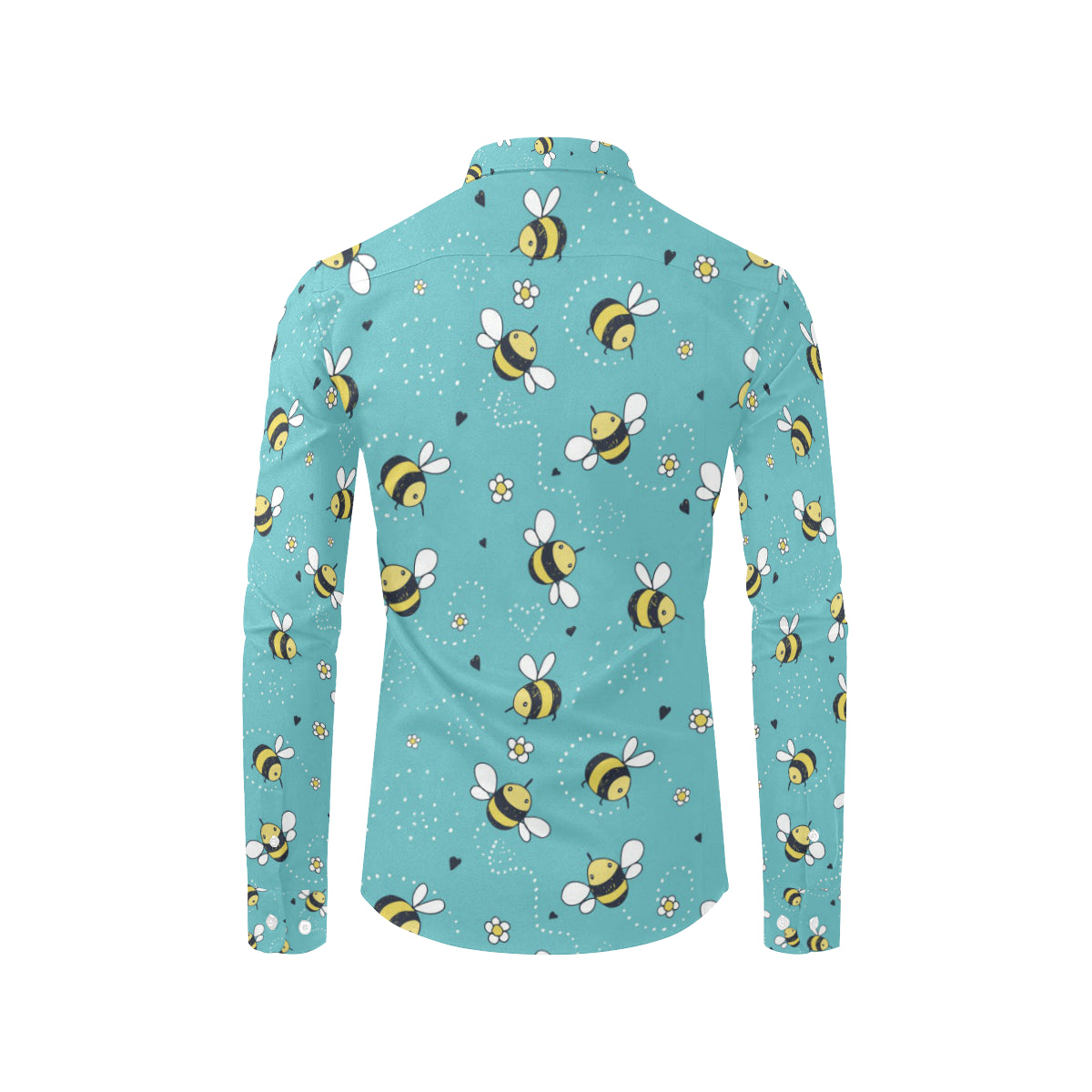 Bee Pattern Print Design BEE02 Men's Long Sleeve Shirt