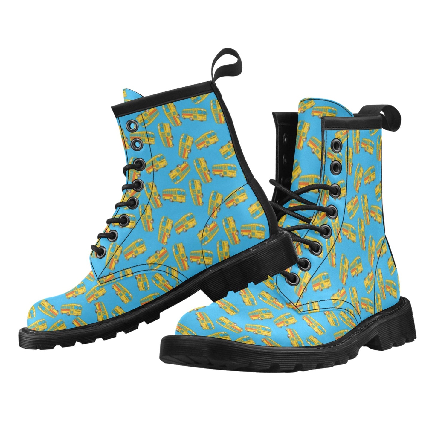 School Bus Print Design LKS302 Women's Boots
