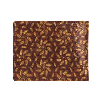 Agricultural Brown Wheat Print Pattern Men's ID Card Wallet