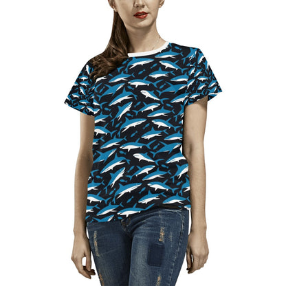 Shark Print Design LKS303 Women's  T-shirt